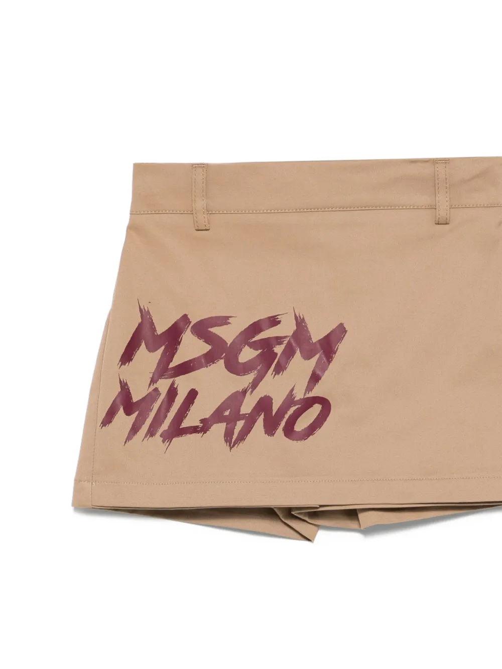 MSGM Kids Shorts met logoprint Bruin