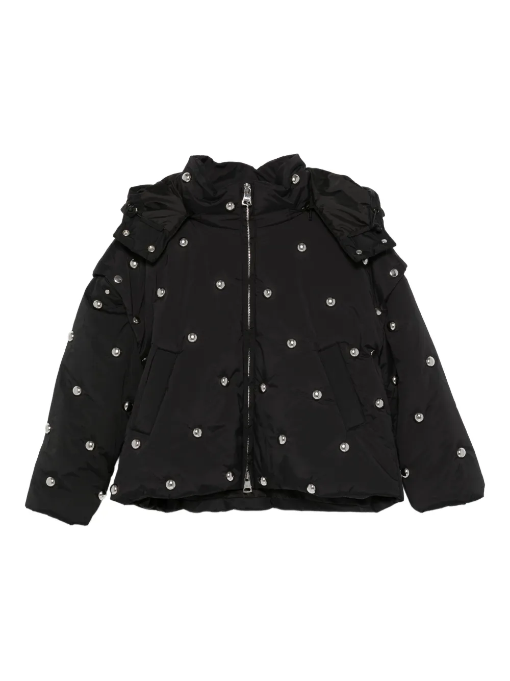 MSGM Kids studded puffer jacket | Black | Image 1