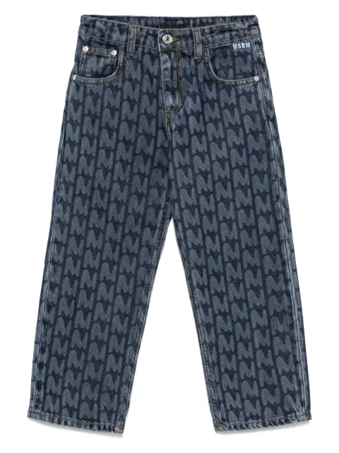 MSGM Kids monogram five-pocket jeans