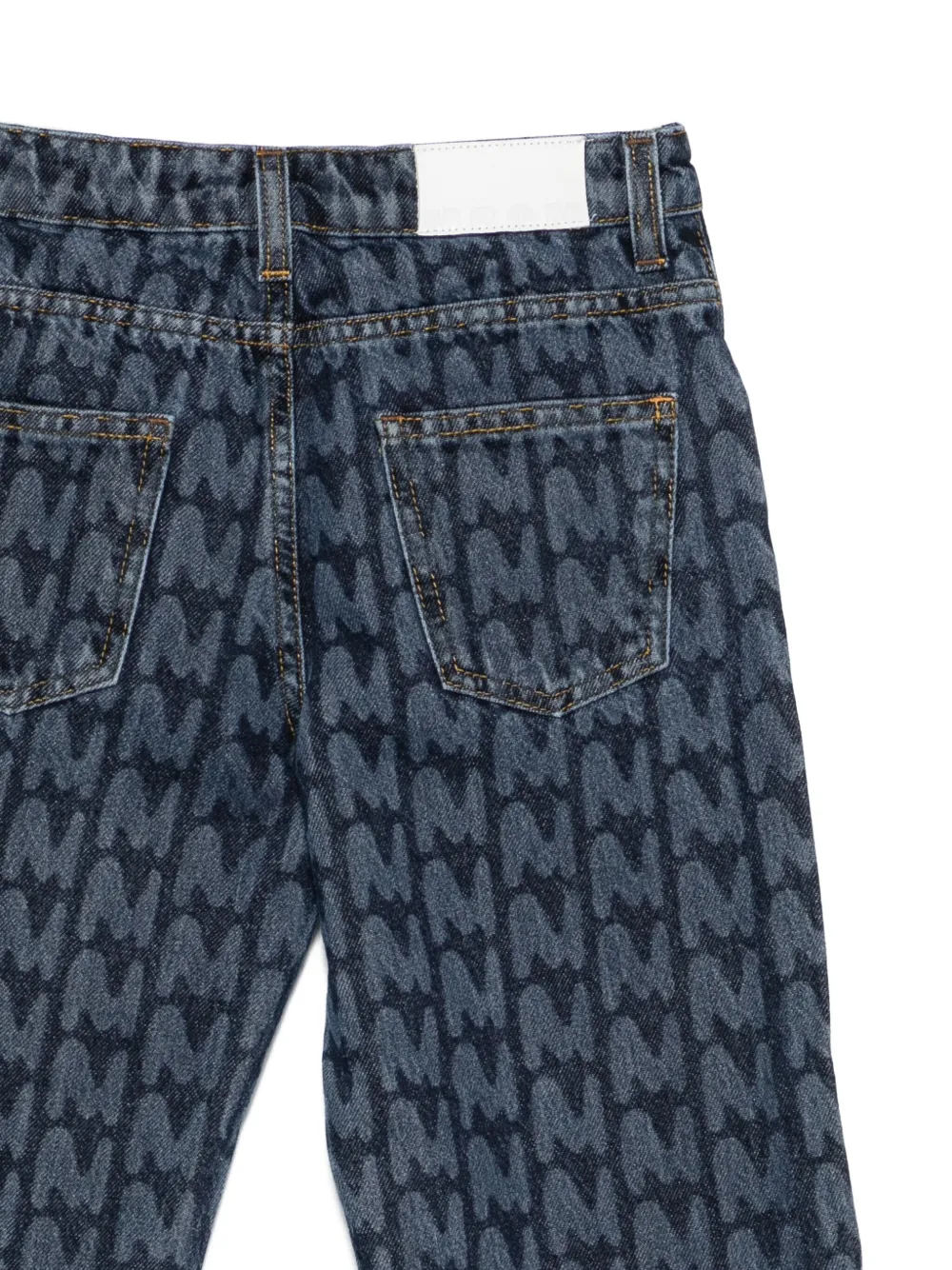 MSGM Kids Jeans met vijf zakken en monogram Blauw