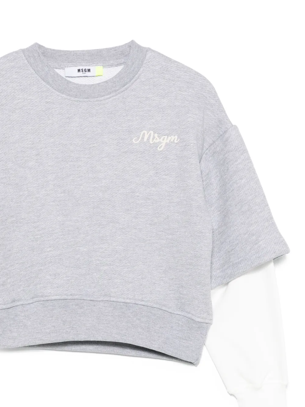 Msgm Double-layered Embroidered Sweatshirt In Gray