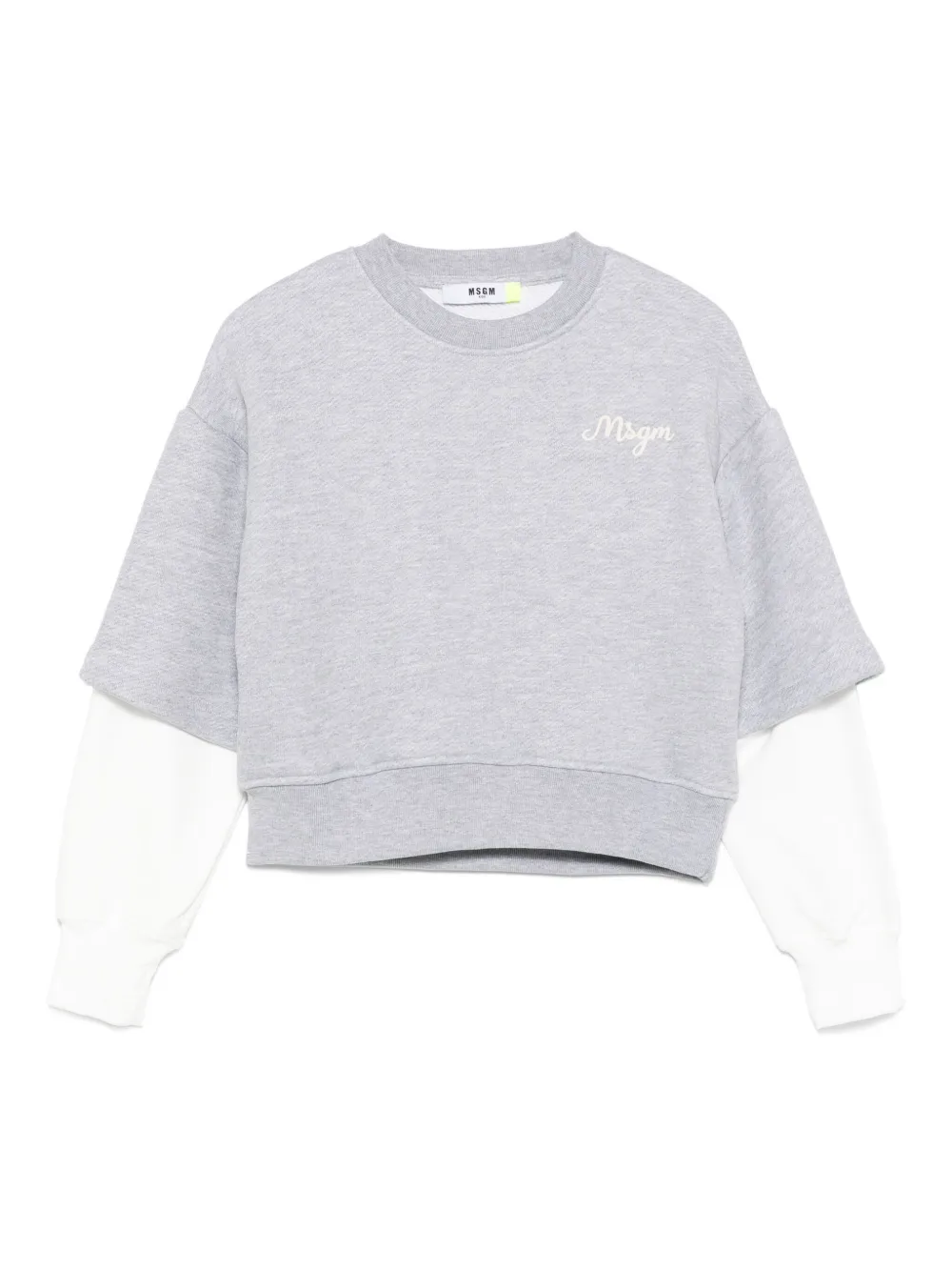 MSGM Kids double-layered embroidered sweatshirt | Grey | Image 1