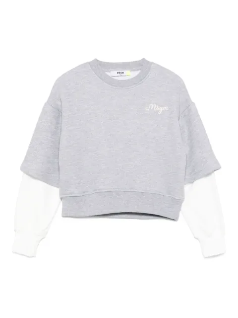 MSGM Kids double-layered embroidered sweatshirt