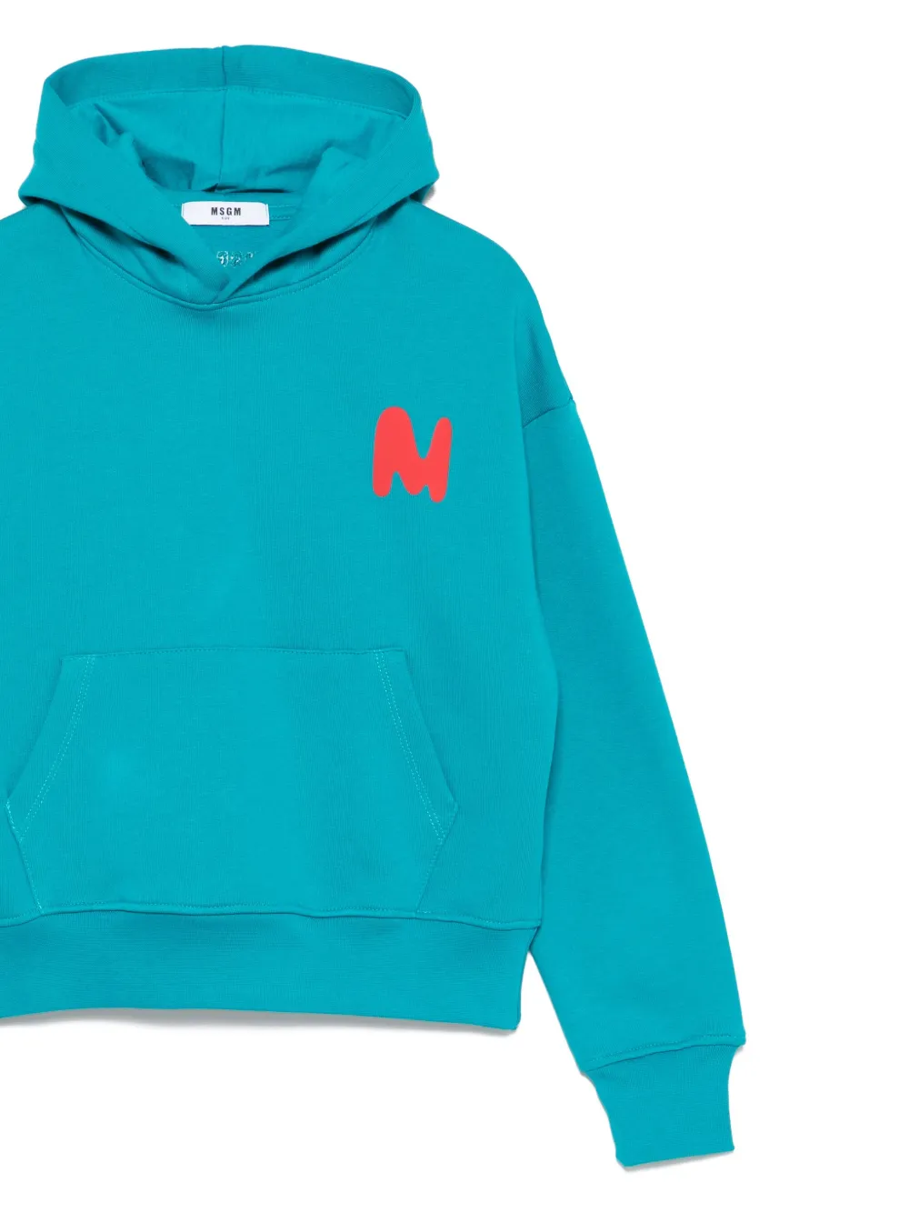 MSGM Kids Top met capuchon en logopatch Blauw