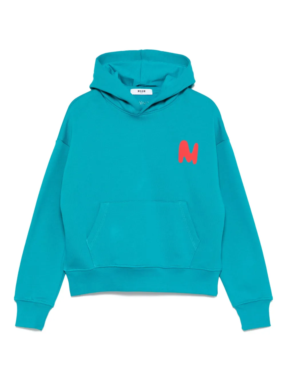MSGM Kids Top met capuchon en logopatch Blauw