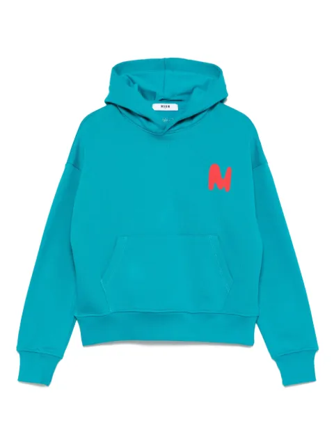 MSGM Kids logo-patch hooded top