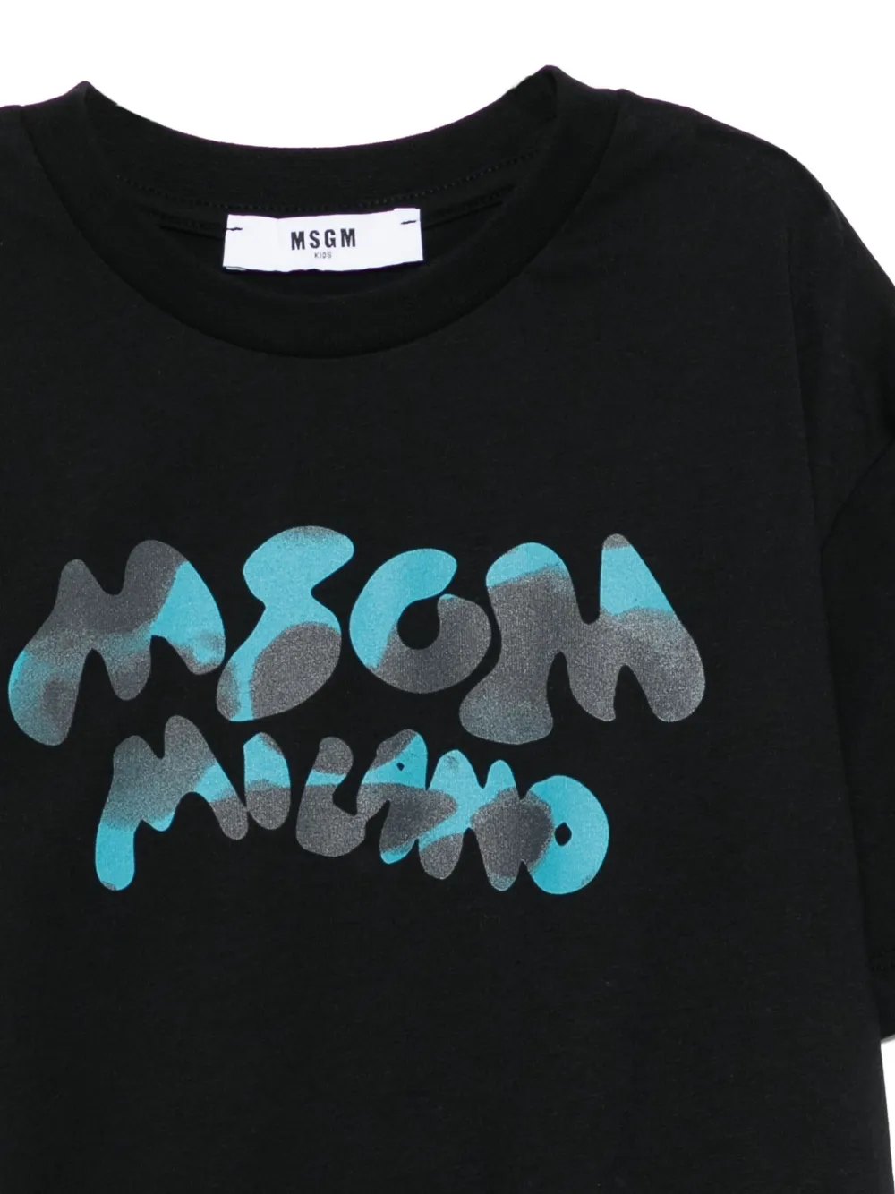 MSGM Kids Katoenen T-shirt met logoprint Zwart