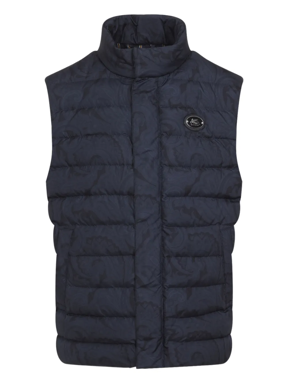 paisley-pattern padded gilet
