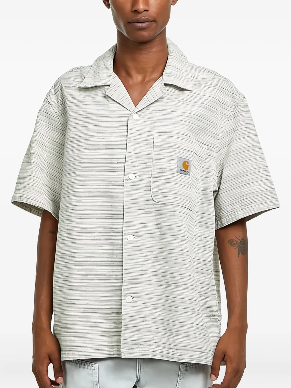Carhartt WIP stripe pocket shirt Wit