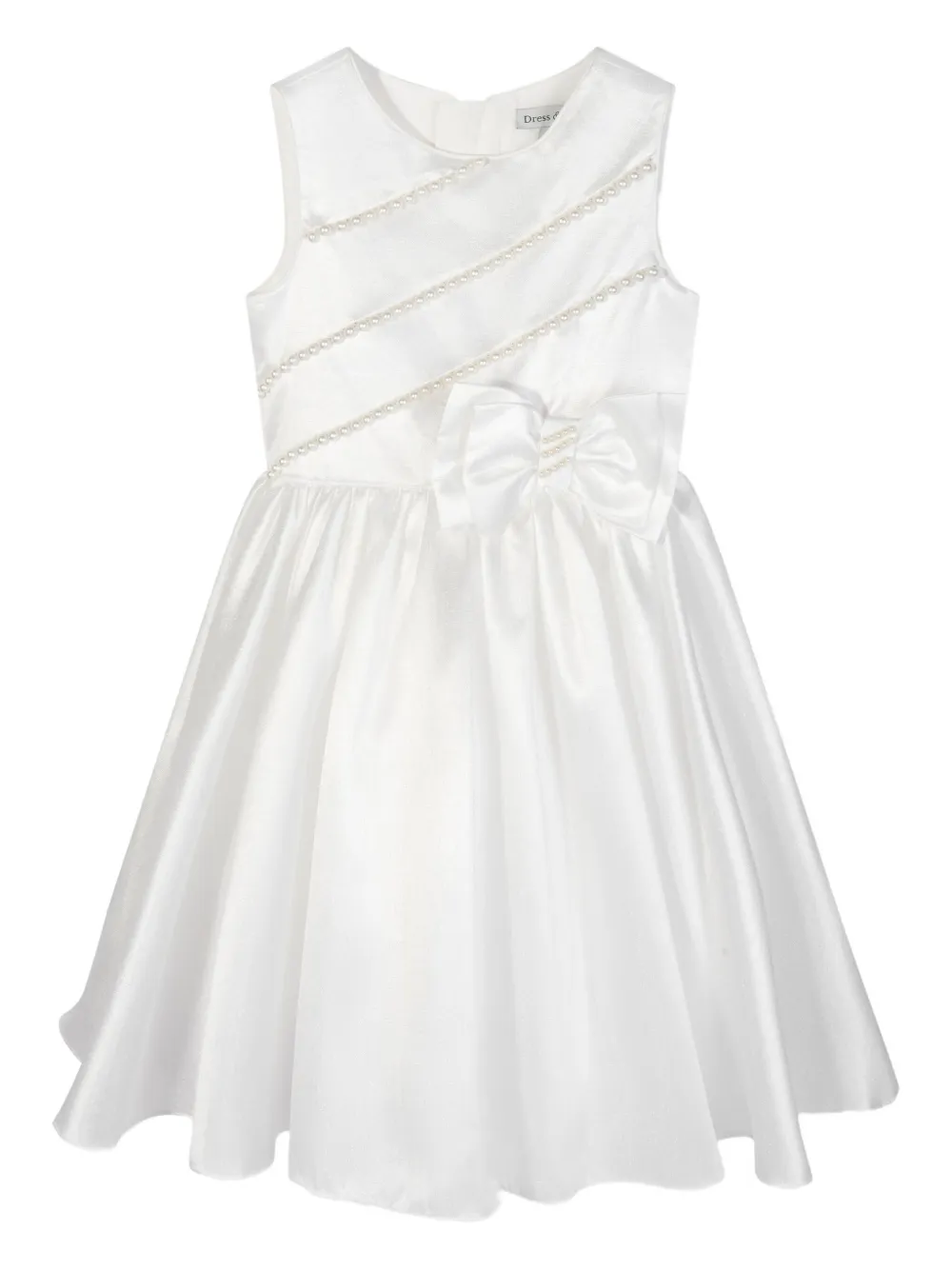 Dress & Fleur Jurk verfraaid met parel en strik Wit