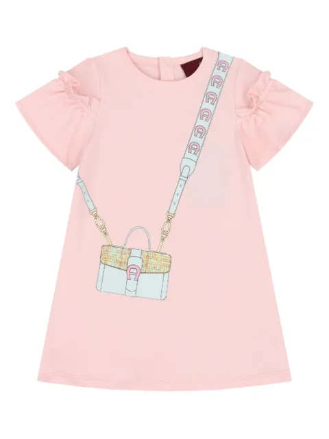 Aigner Kids ruffled bag-print dress
