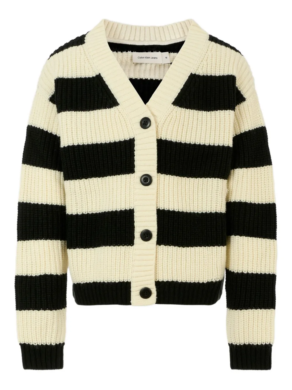 Calvin Klein Kids Gestreept vest met knoop Beige