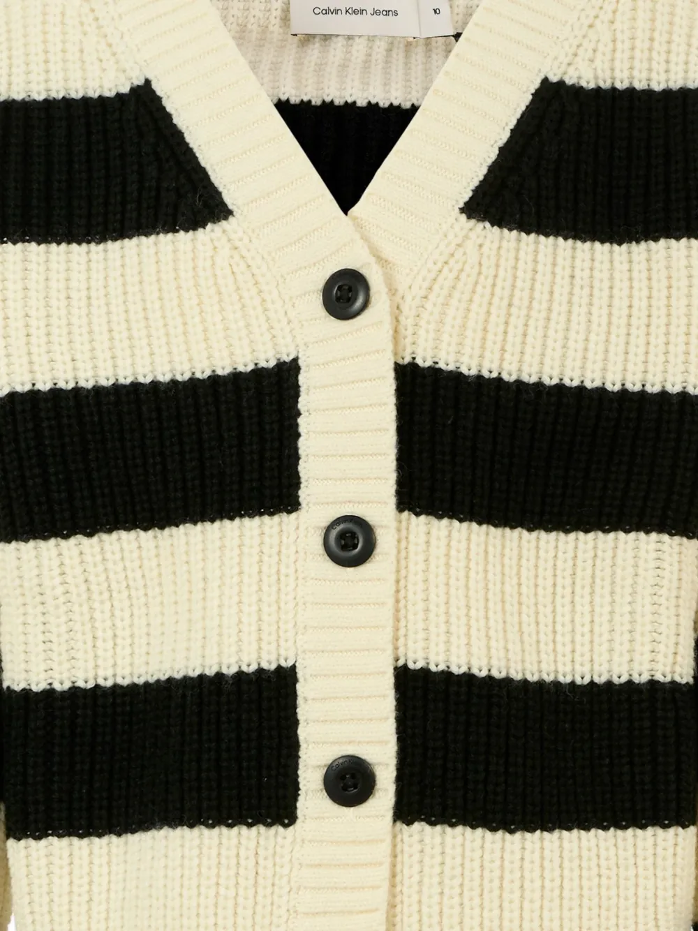 Calvin Klein Kids Gestreept vest met knoop Beige