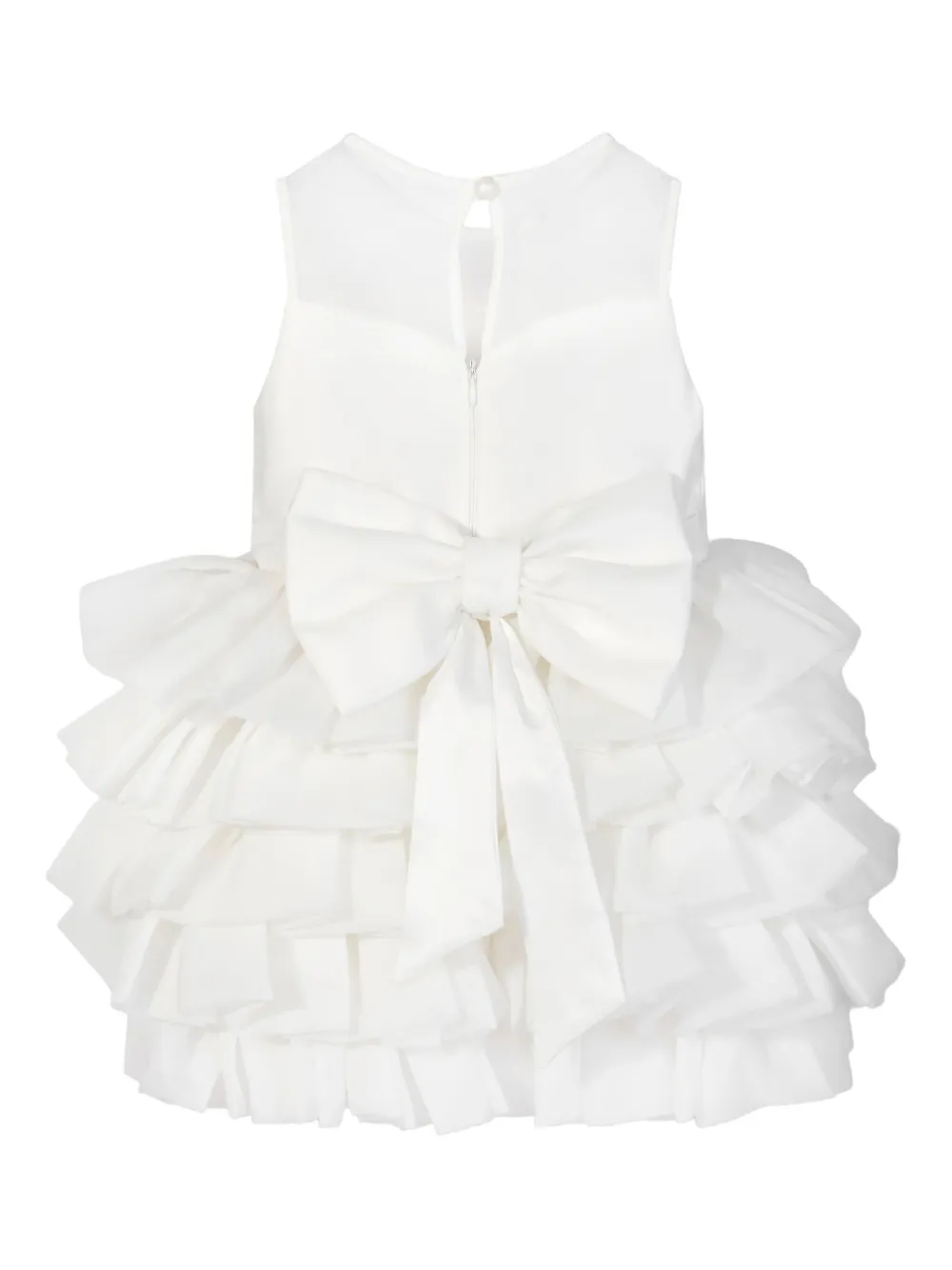 Dress & Fleur Jurk met kanten verfraaiing en ruches Wit