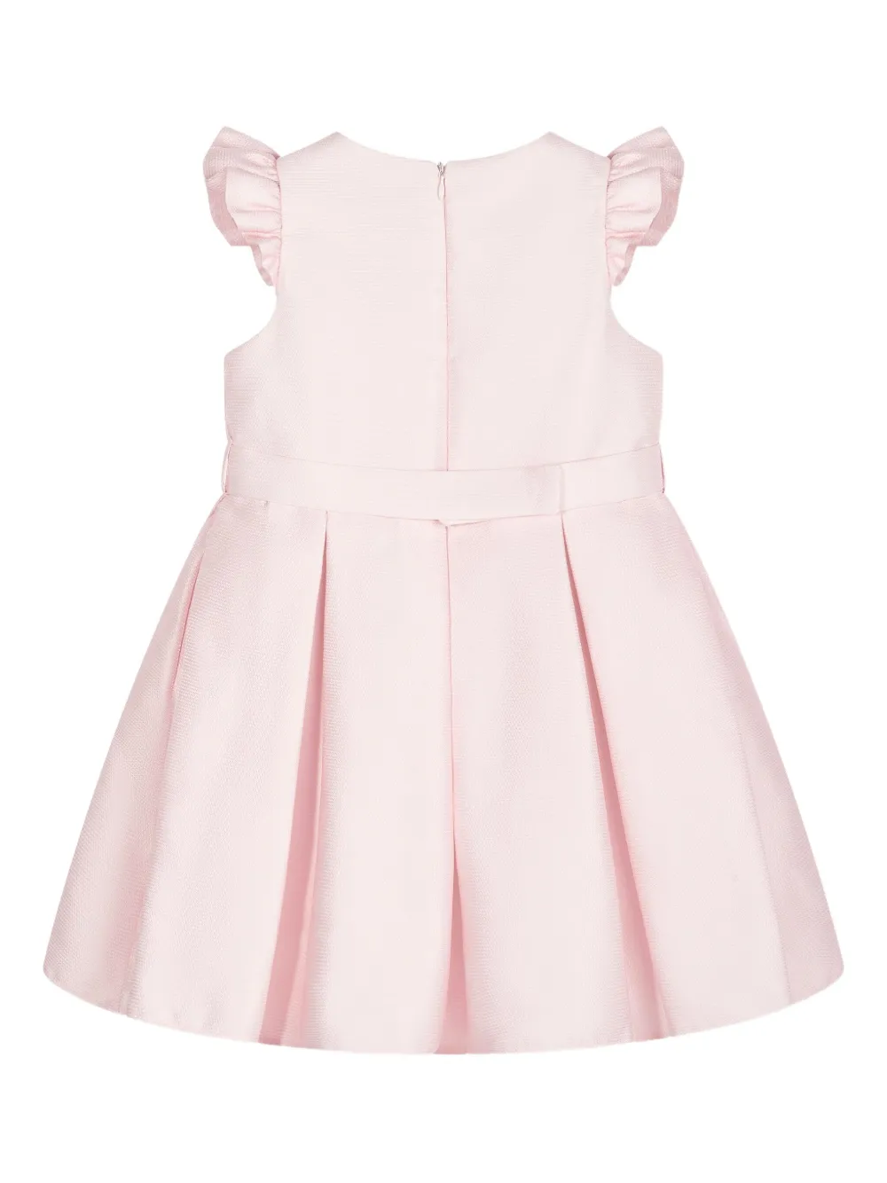 Dress & Fleur Frill-sleeved Rose-embellished Dress In Pink