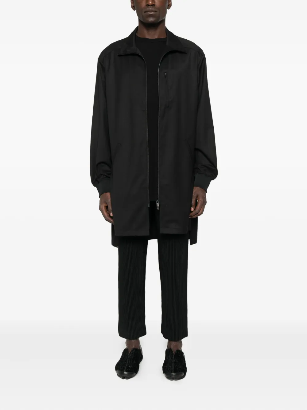 Y-3 Lang jack met rits Zwart