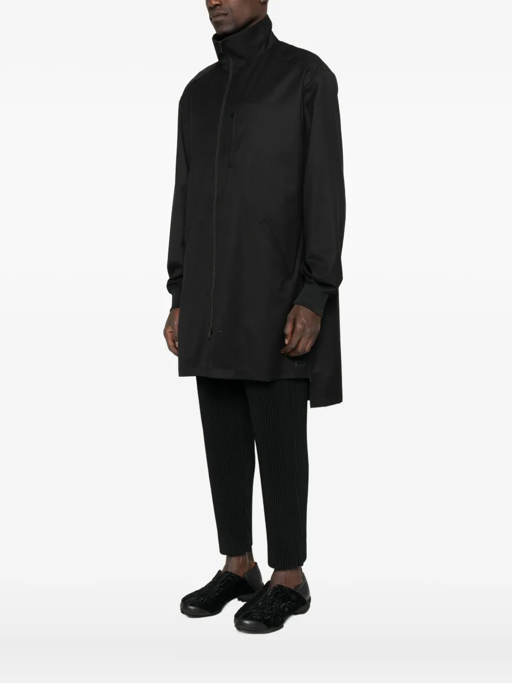 Y-3 Lang jack met rits Zwart