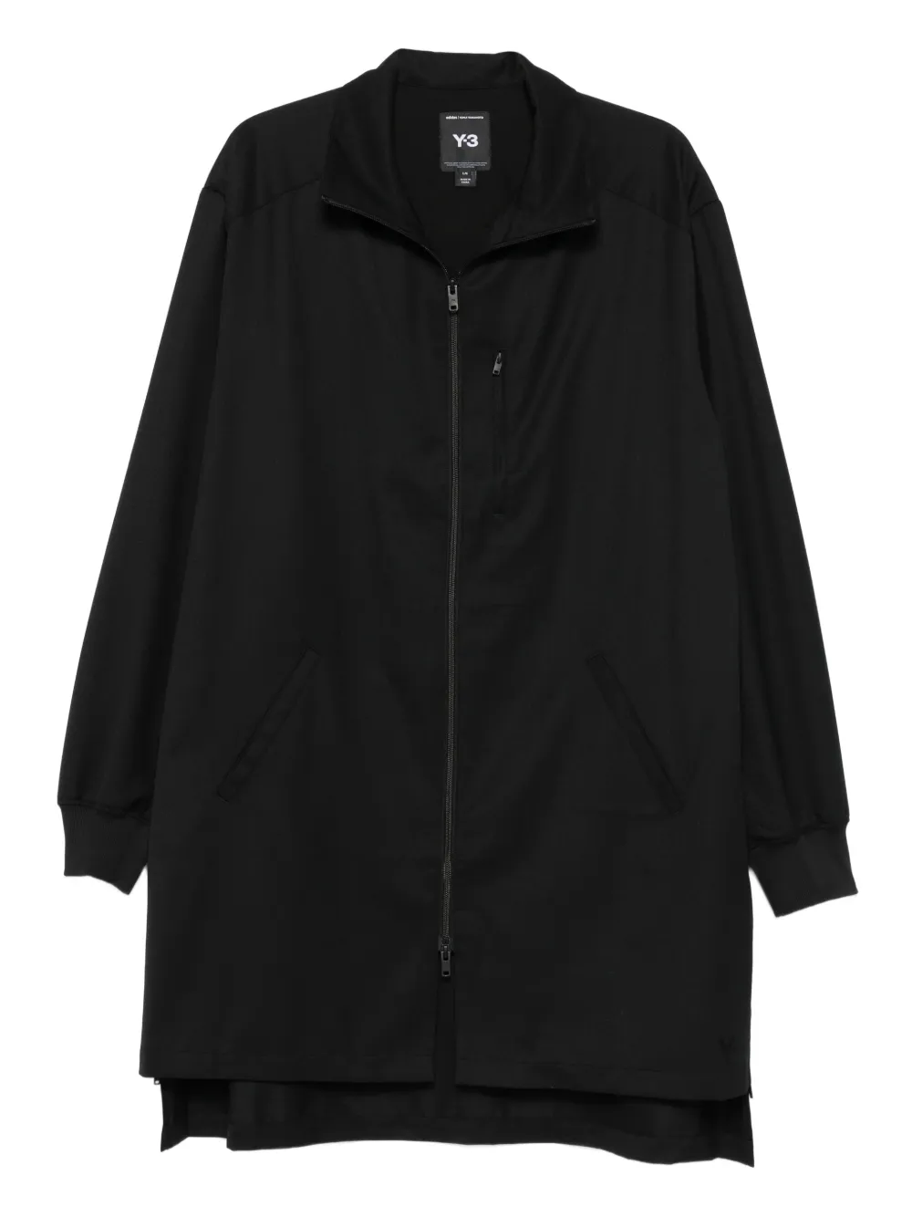 Y-3 Lang jack met rits Zwart