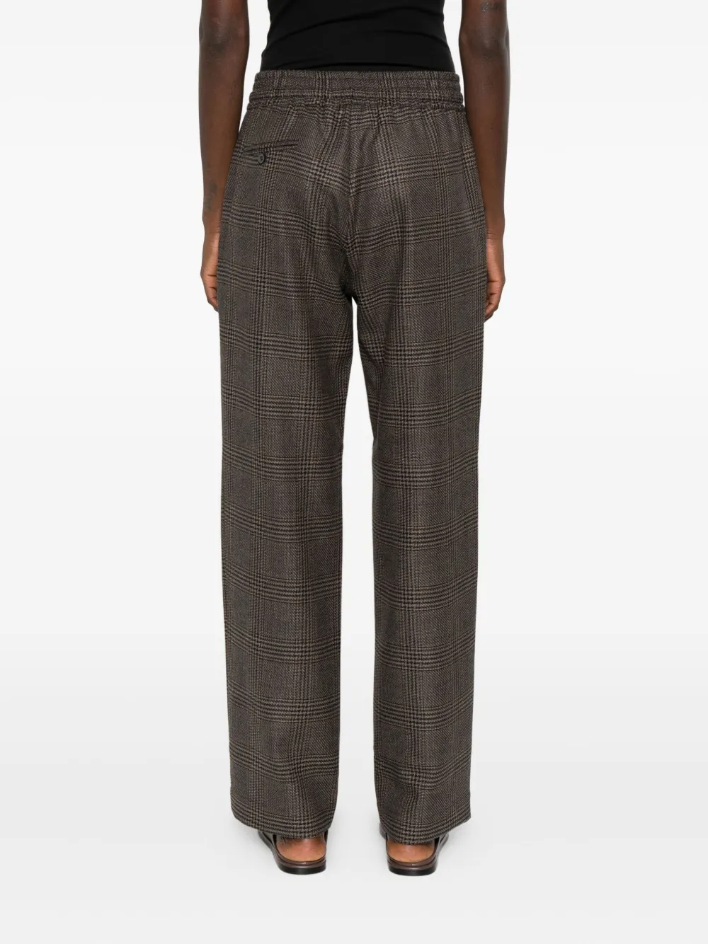 Phisique Du Role Checked Drawstring Trousers In Gray