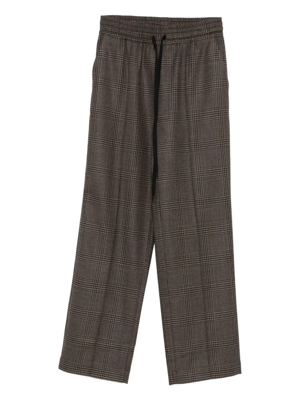Phisique Du Role Checked Drawstring Trousers In Gray