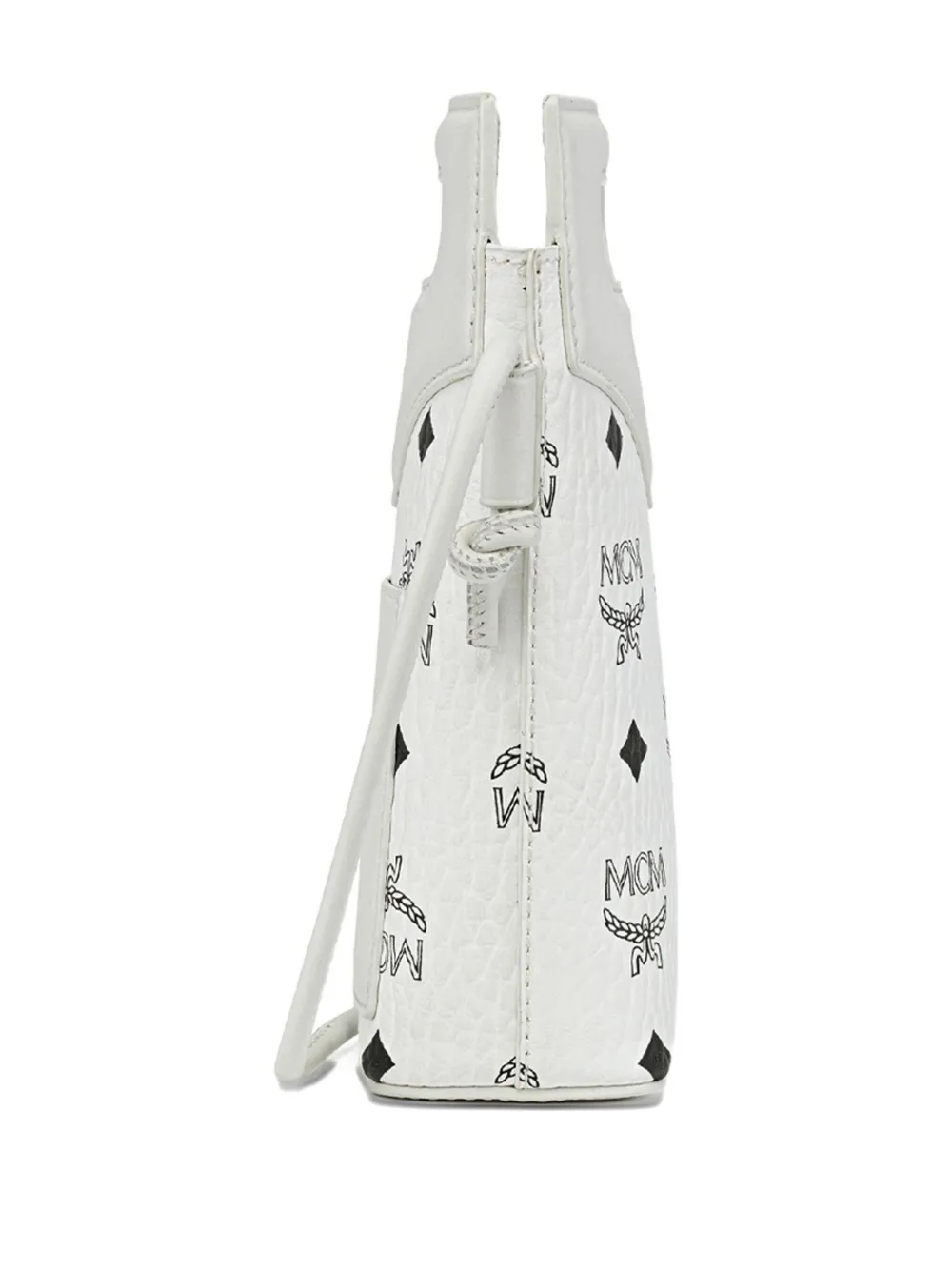MCM Diamond Visetos leren crossbodytas Wit