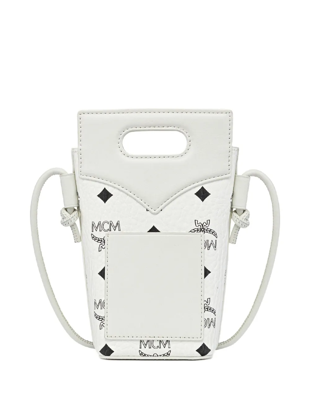 MCM Diamond Visetos leren crossbodytas Wit