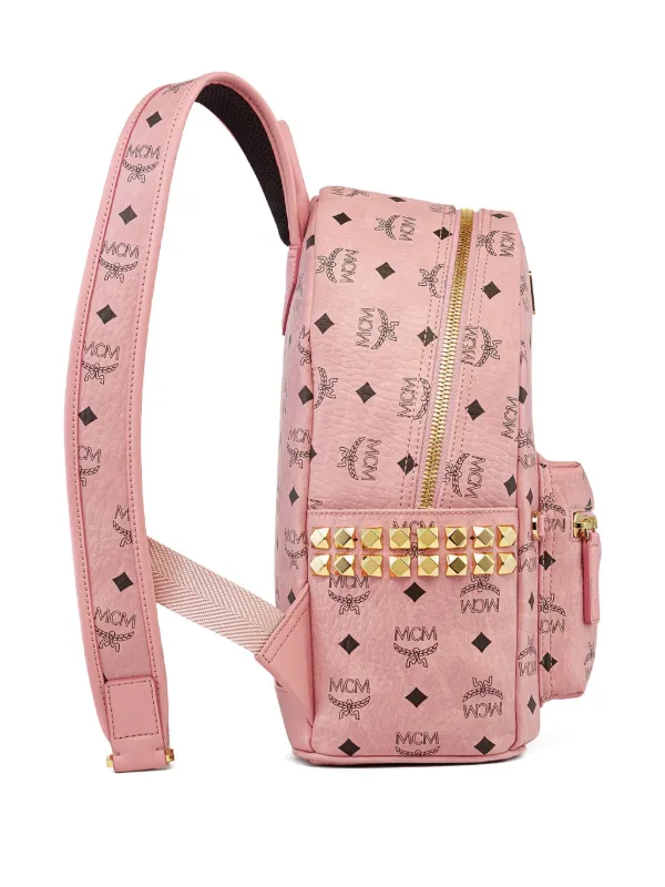 MCM Stark Side Stud Visetos Backpack | Pink | FARFETCH ID