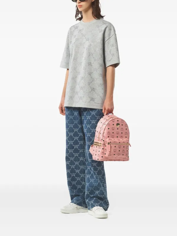 MCM Stark Side Stud Visetos Backpack | Pink | FARFETCH ID