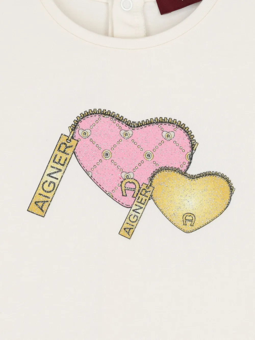 Aigner Kids heart-print tulle dress Wit