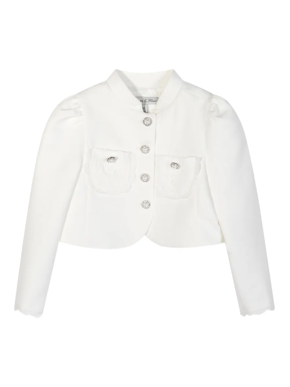 Dress & Fleur Bolero en jurk met kanten vlakken Wit
