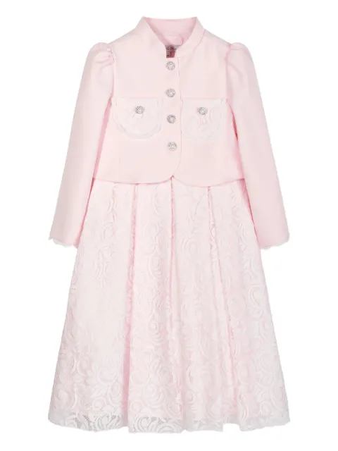 Dress & Fleur vestido con diseño plisado y ribete de encaje