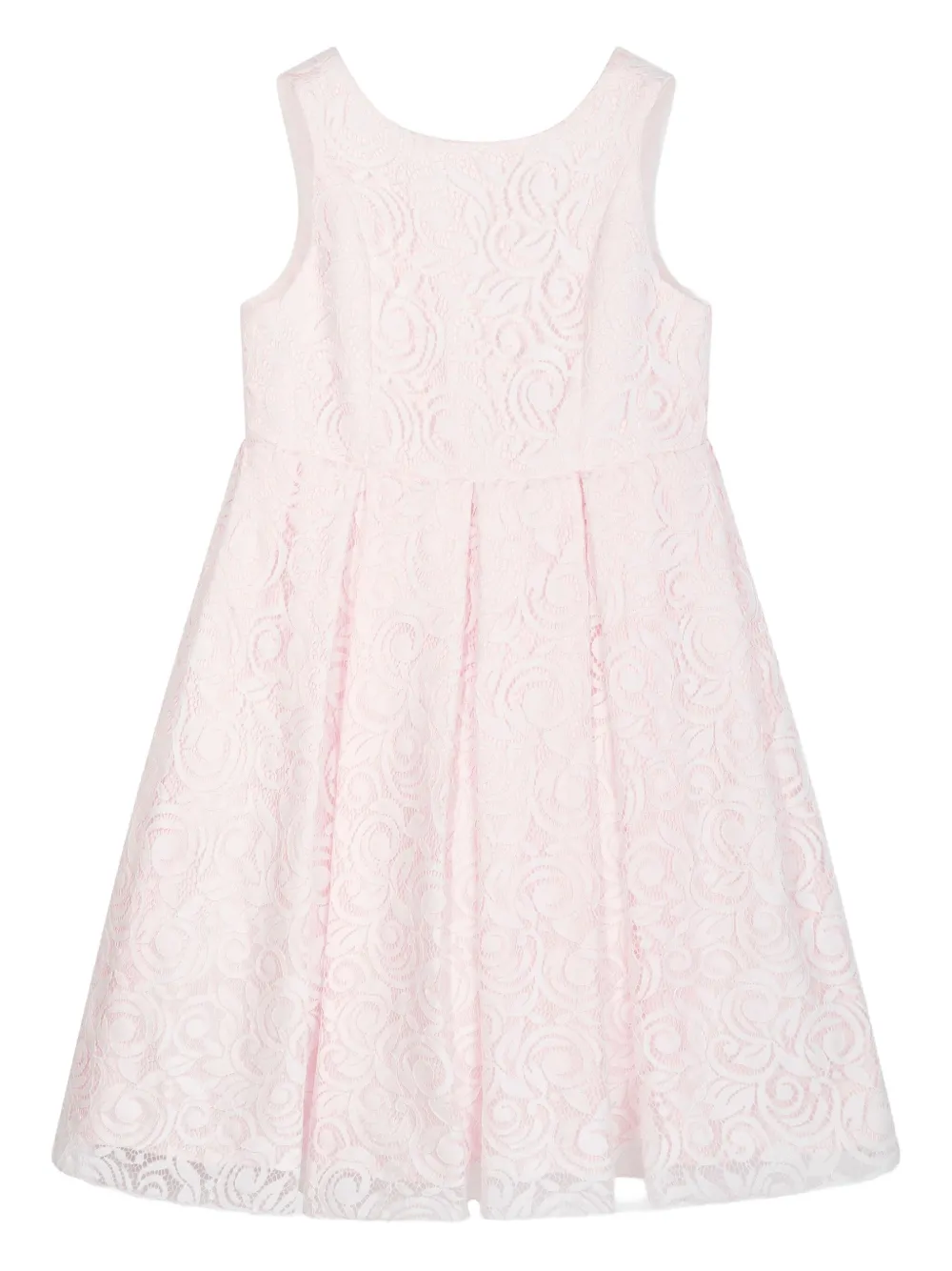Dress & Fleur Lace-panel Pleated Dress Set In Pink