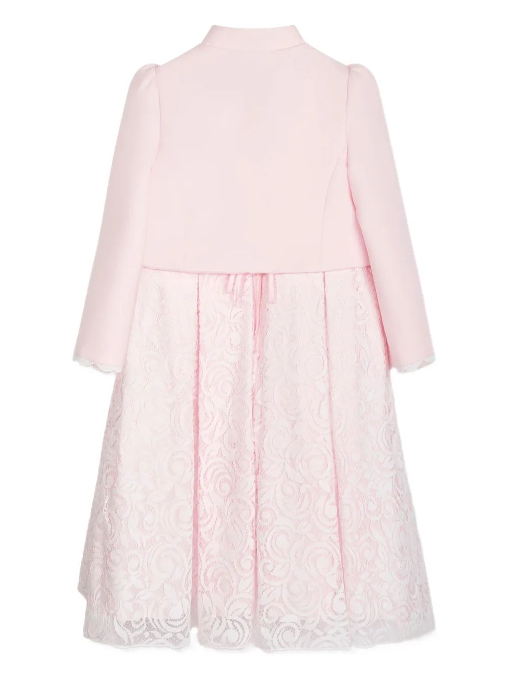 Dress & Fleur Lace-panel Pleated Dress Set In Pink