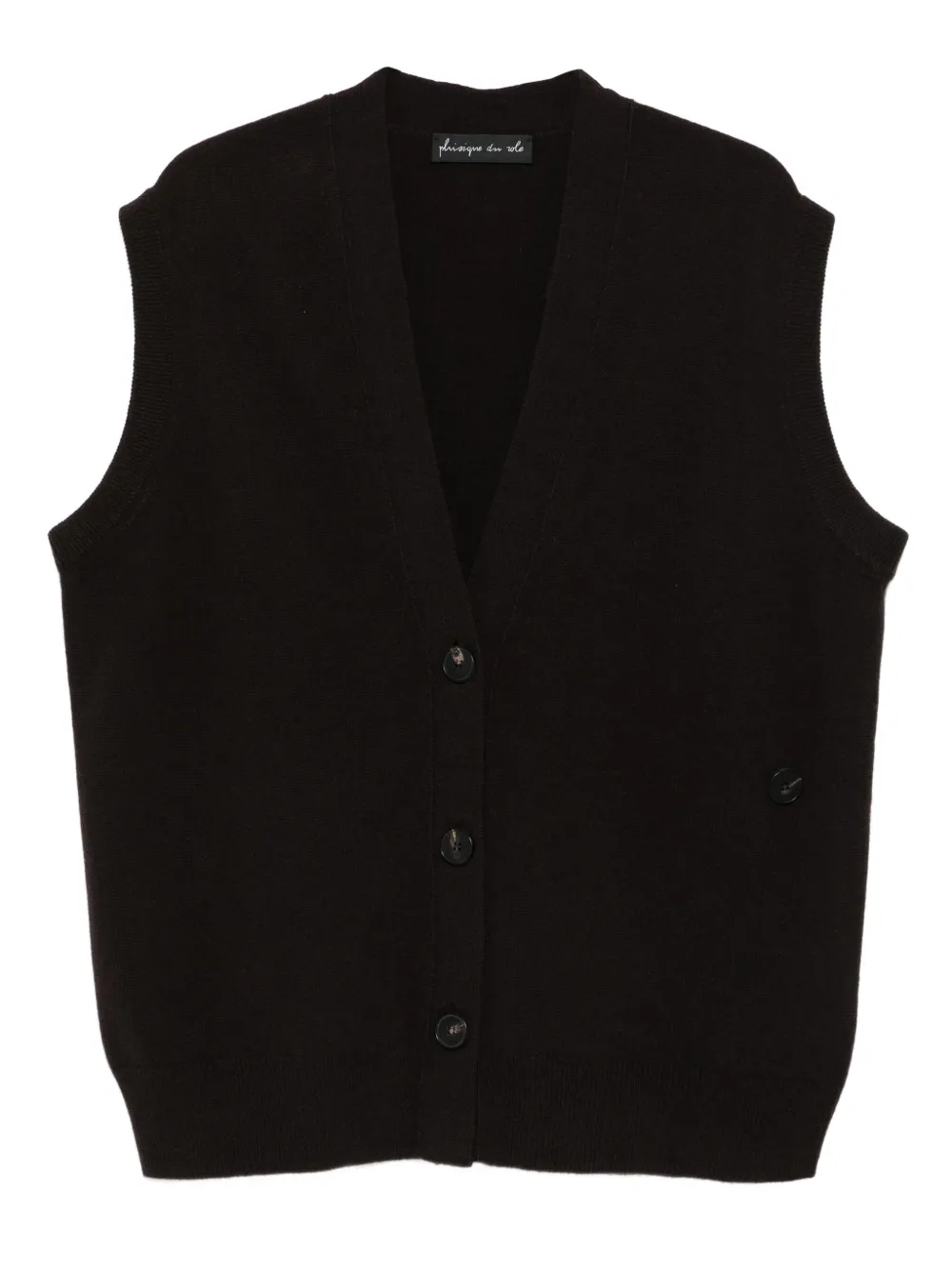 Phisique Du Role V-neck gilet | Brown | Image 1