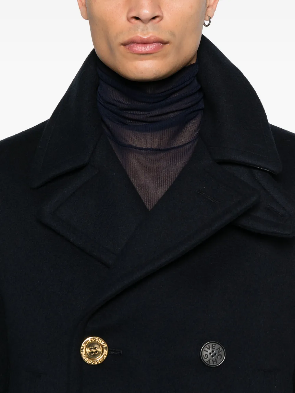 Givenchy Sailorjas met dubbele rij gouden knopen Blauw