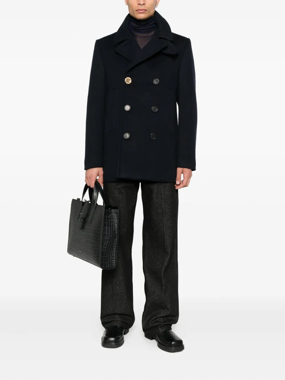 Givenchy Sailorjas met dubbele rij gouden knopen Blauw