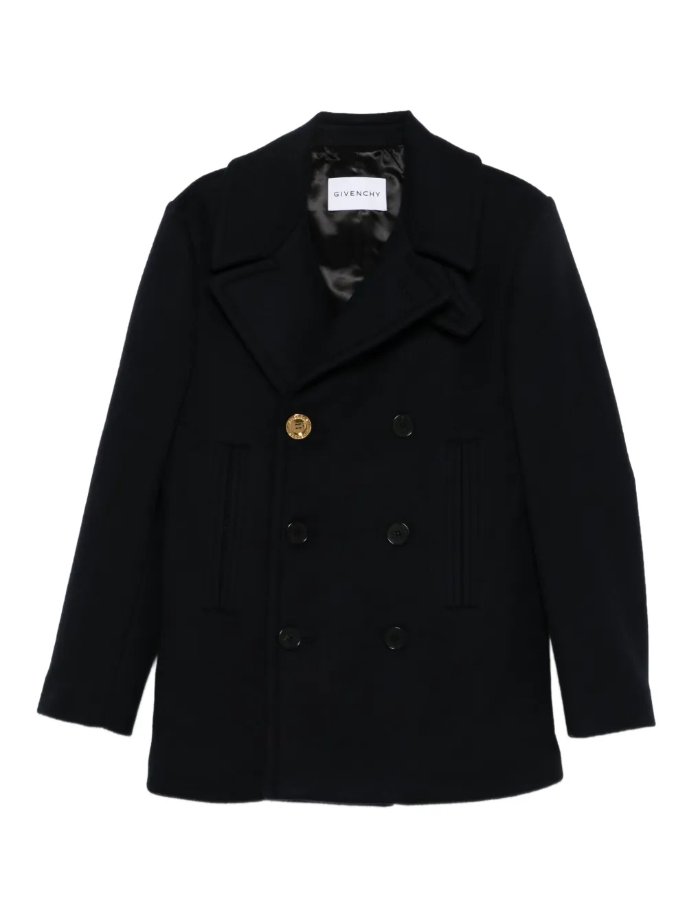 Givenchy double-breasted gold-button peacoat Blauw