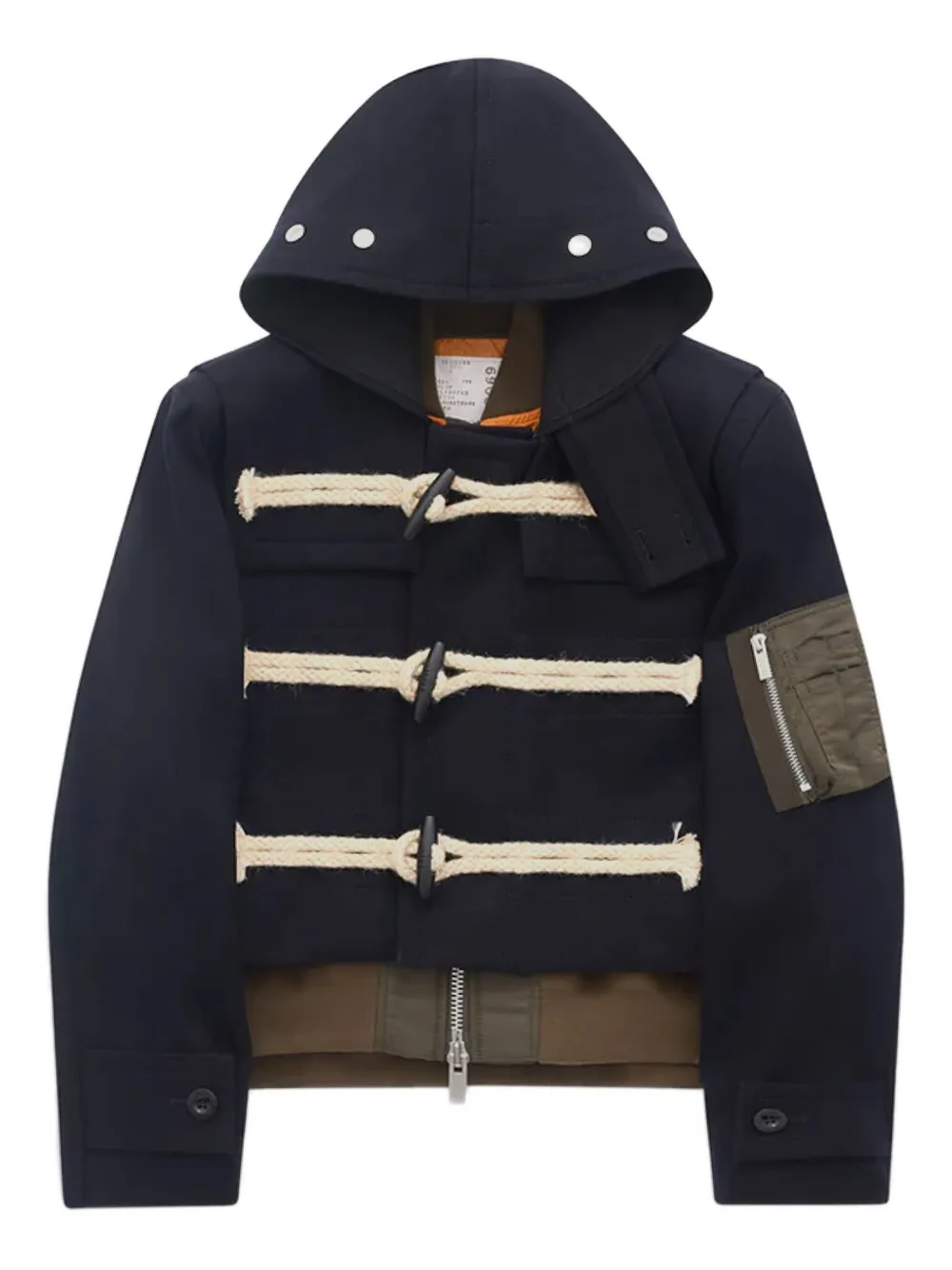 sacai toggle-fastening hooded jacket | Blue | Image 1