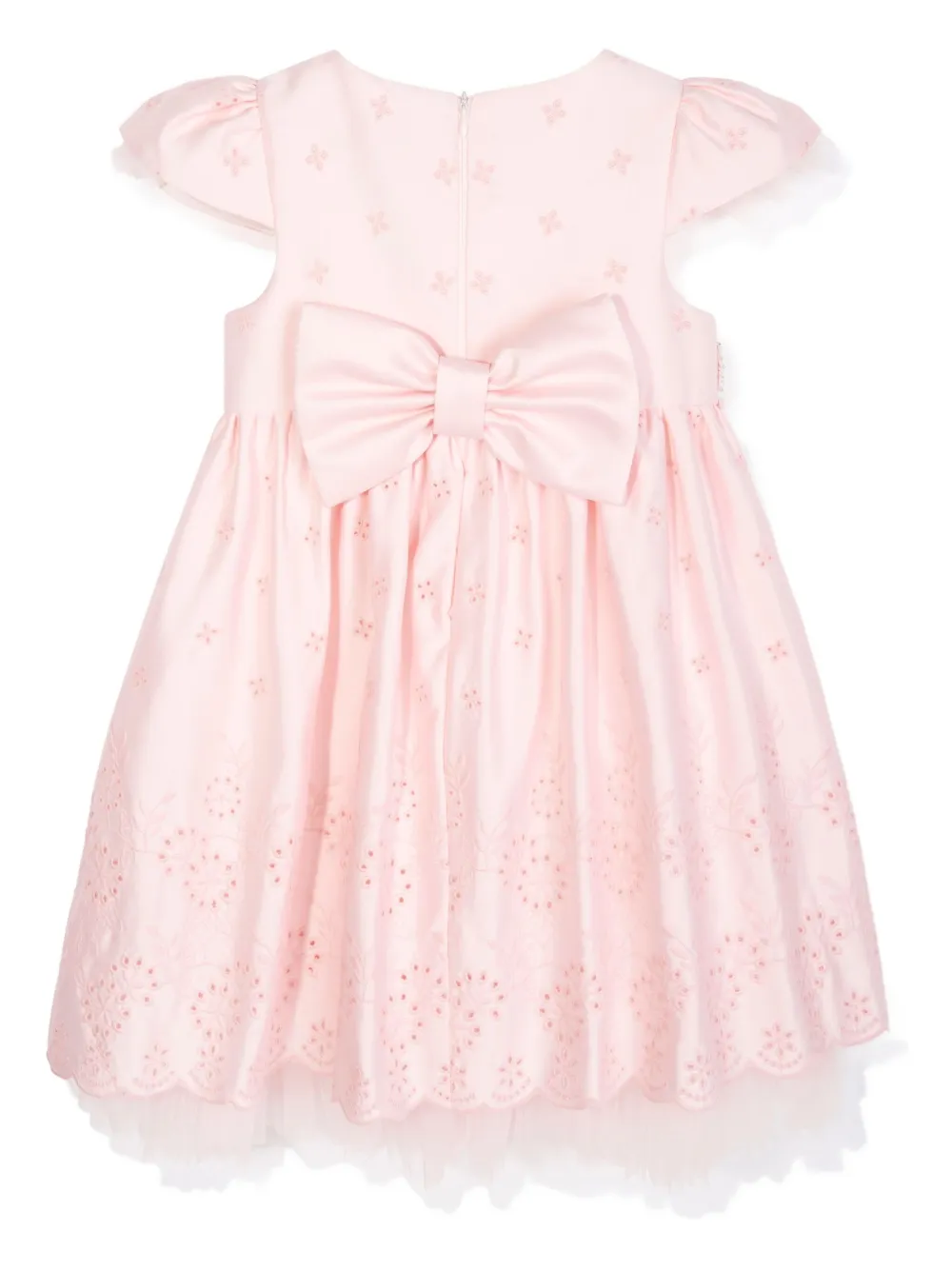 Dress & Fleur Embroidered Puff-sleeve Dress Set In Pink