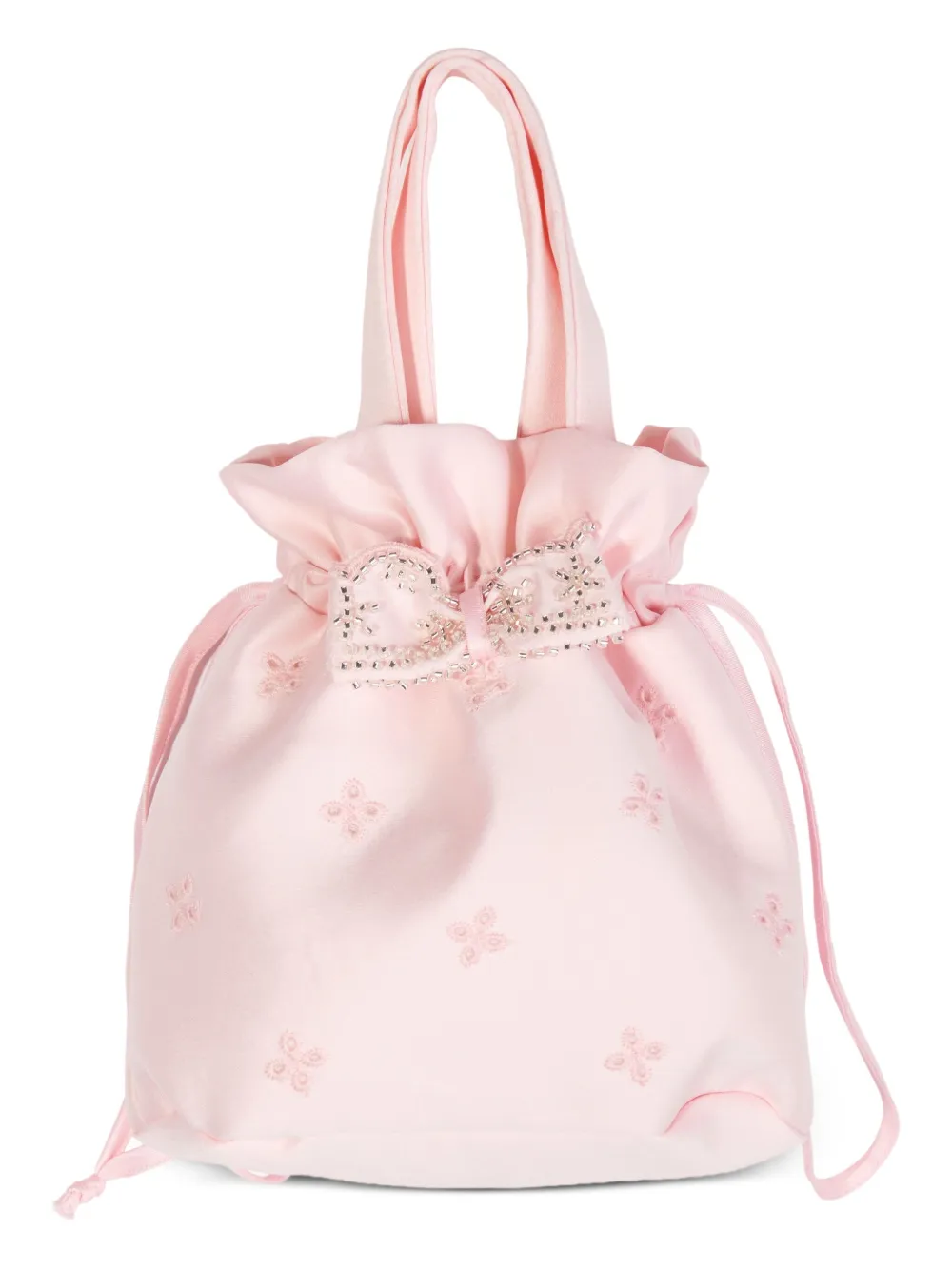 Dress & Fleur Jurk set met pofmouwen en borduurwerk Roze