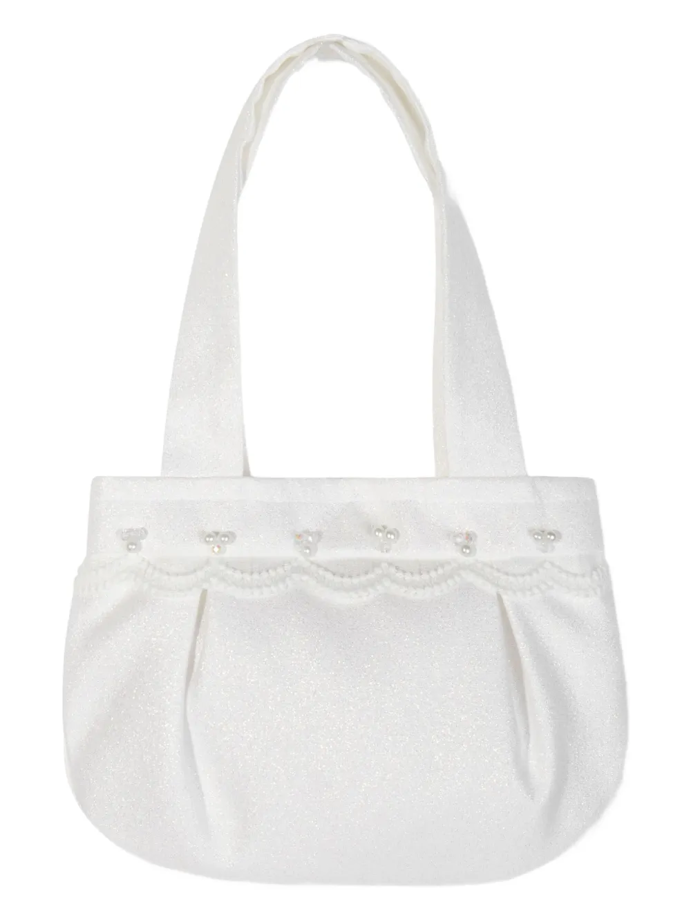 Dress & Fleur Jurk verfraaid met parels en bloemen Wit