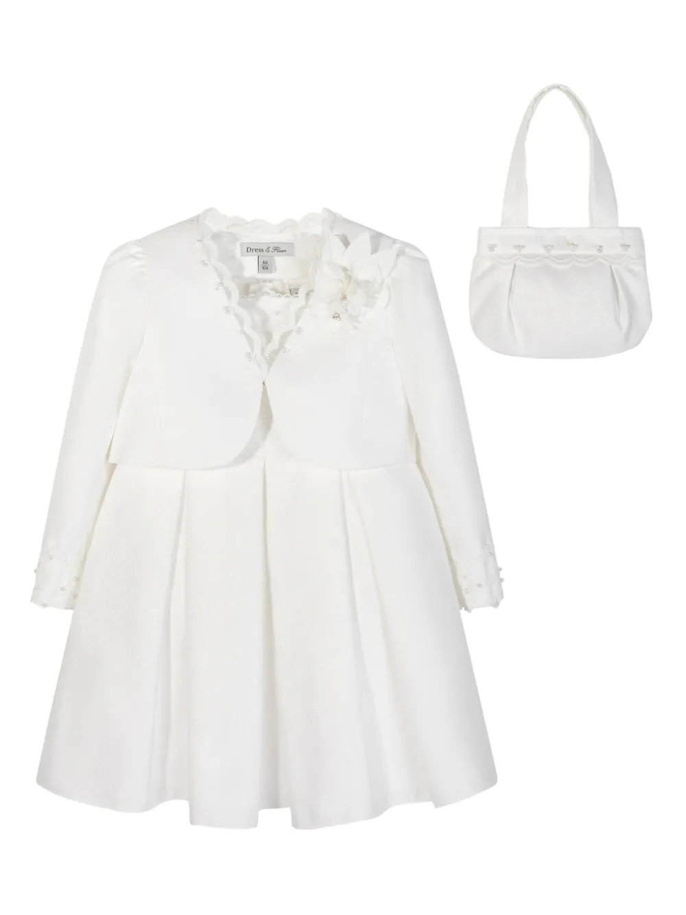 Dress & Fleur パールトリム フラワー ワンピース - ホワイト Dress & Fleur パールトリム フラワー ワンピース - ホワイト