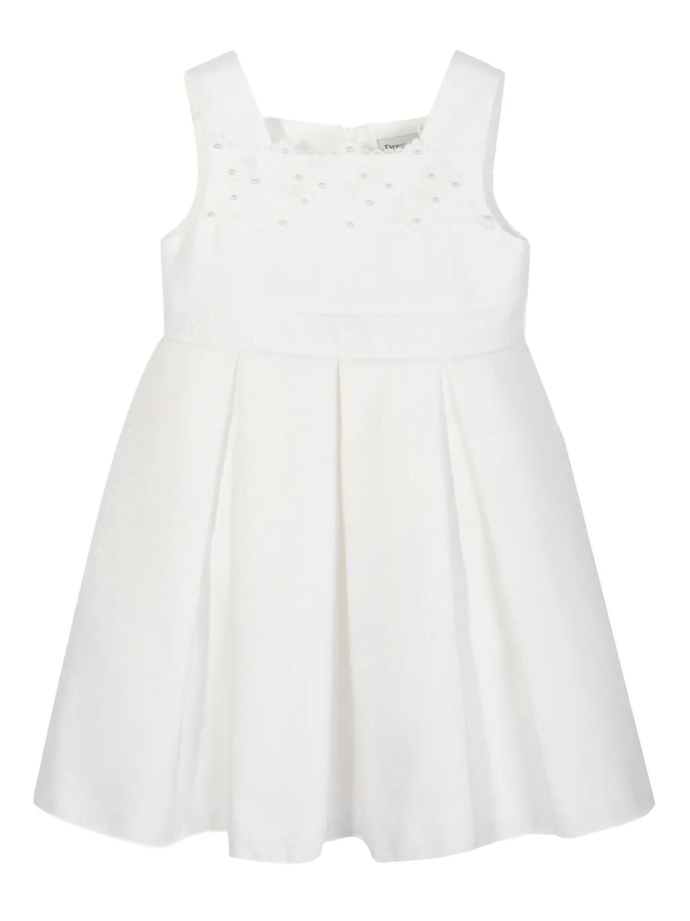 Dress & Fleur Jurk verfraaid met parels en bloemen Wit