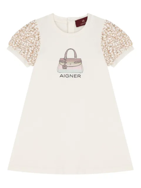 Aigner Kids bag-print embellished dress