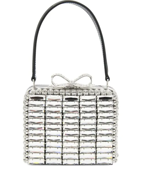 Self-Portrait crystal-embellished bow shoulder bag