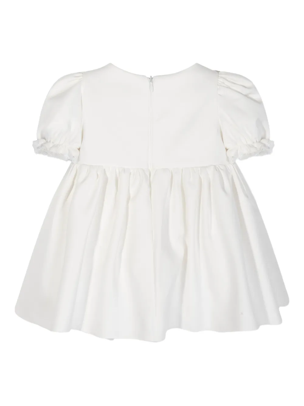 Dress & Fleur Jurk met teddybeerapplicatie en kanten afwerking Wit
