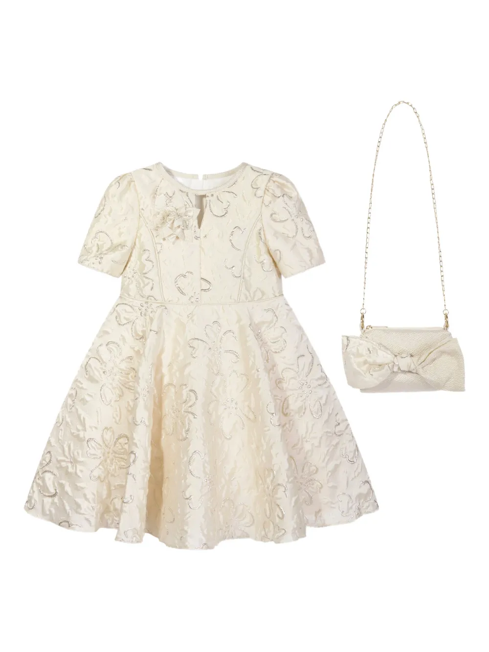 Dress & Fleur フローラル レースアップ ワンピース - ニュートラル Dress & Fleur フローラル レースアップ ワンピース - ニュートラル
