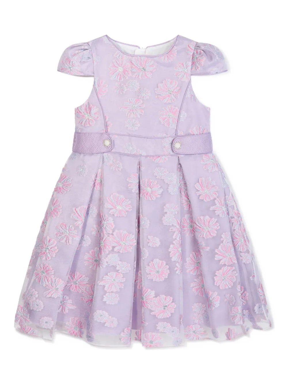 Dress & Fleur Jurk met geborduurde bloemen Paars