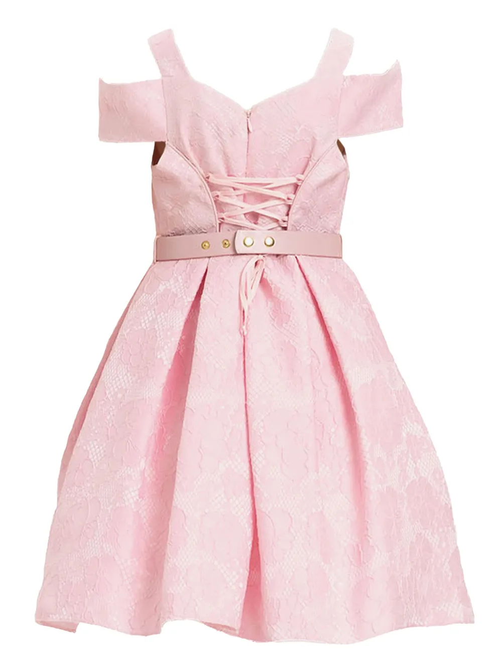 Dress & Fleur Floral Lace-overlay Dress In Pink