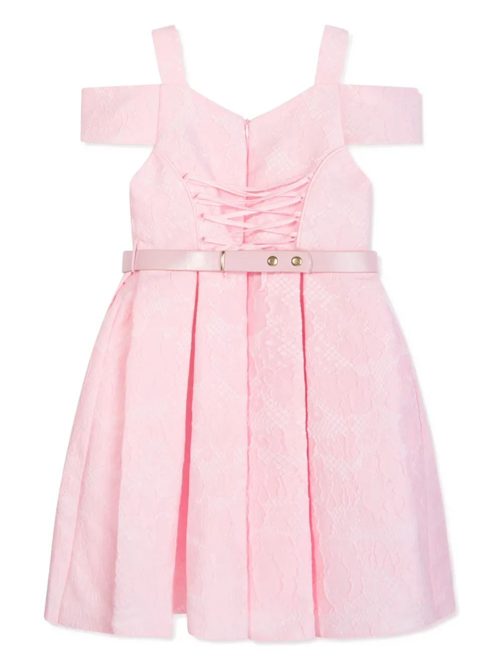 Dress & Fleur Jurk met bloemenprint en kanten laag Roze